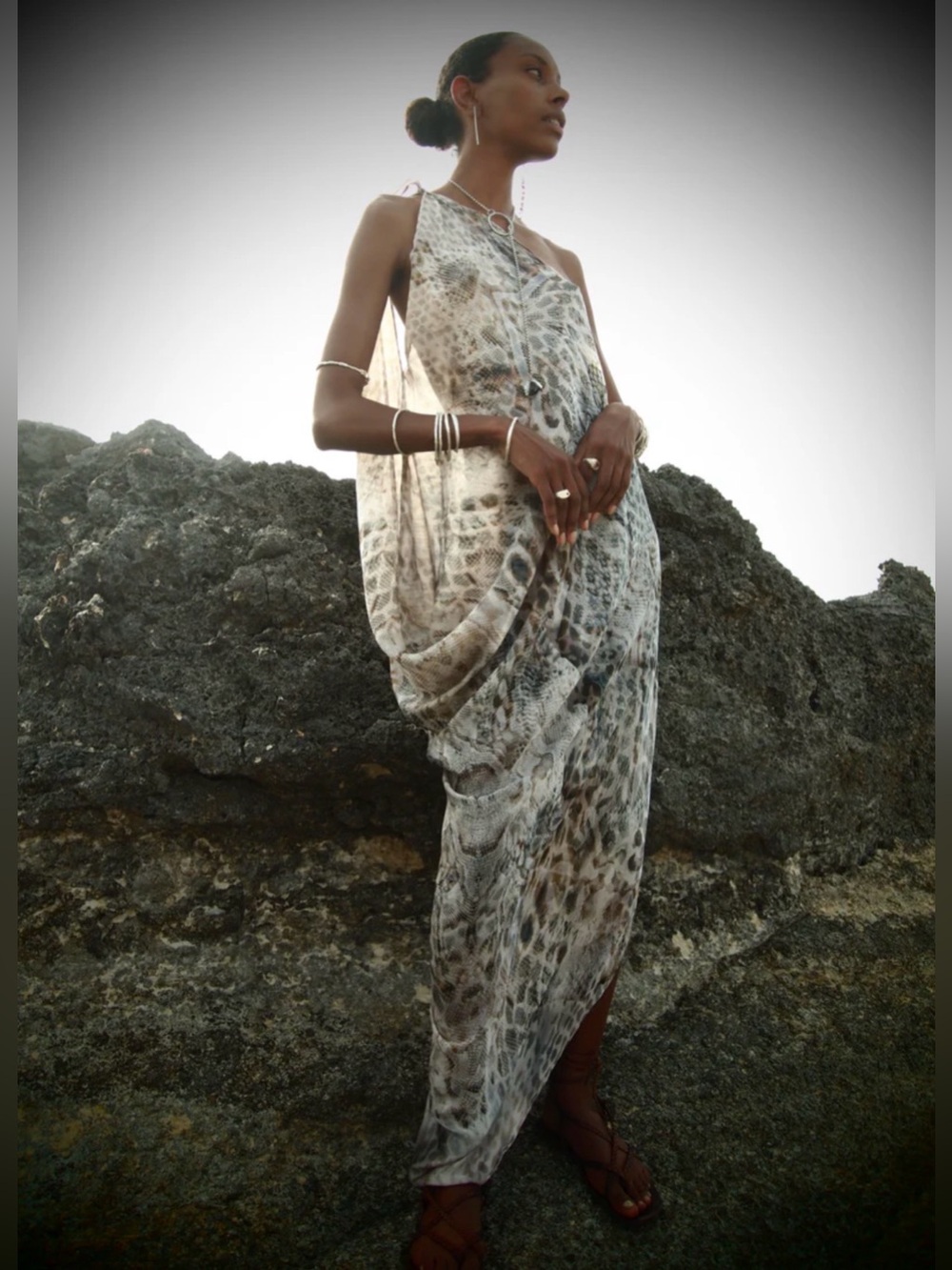 Mona Swims River One Shoulder Dress Yemanja 100% Silk